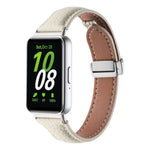 Dây đồng hồ da mảnh khóa từ tính họa tiết Litchi, dành cho Samsung Galaxy Fit 3