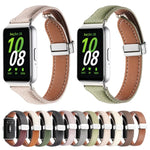 Dây đồng hồ da mảnh khóa từ tính họa tiết Litchi, dành cho Samsung Galaxy Fit 3
