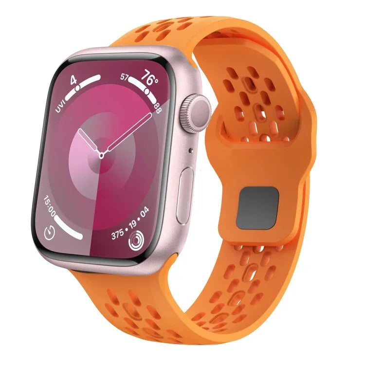 Dây đồng hồ cao su Fluororubber lỗ bầu dục, Dành cho Apple Watch Series 6 44mm, Dành cho Apple Watch Series 5 44mm, Dành cho Apple Watch Series 4 44mm, Dành cho Apple Watch Series 3 42mm, Dành cho Apple Watch Series 2 42mm, Dành cho Apple Watch 42mm
