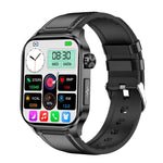 ET580 sports smart watch with ECG and Bluetooth features, displaying health metrics on a 2.04-inch AMOLED screen.