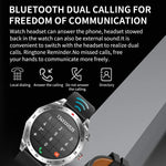 Đồng hồ thông minh LEMFO T95 màn hình IPS 1.52 inch, Tai nghe Bluetooth 2 trong 1, Hỗ trợ theo dõi sức khỏe