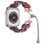 Dây đồng hồ dây xích co giãn bằng nhựa resin, dành cho Apple Watch Series 3 38mm, dành cho Apple Watch Series 3 42mm