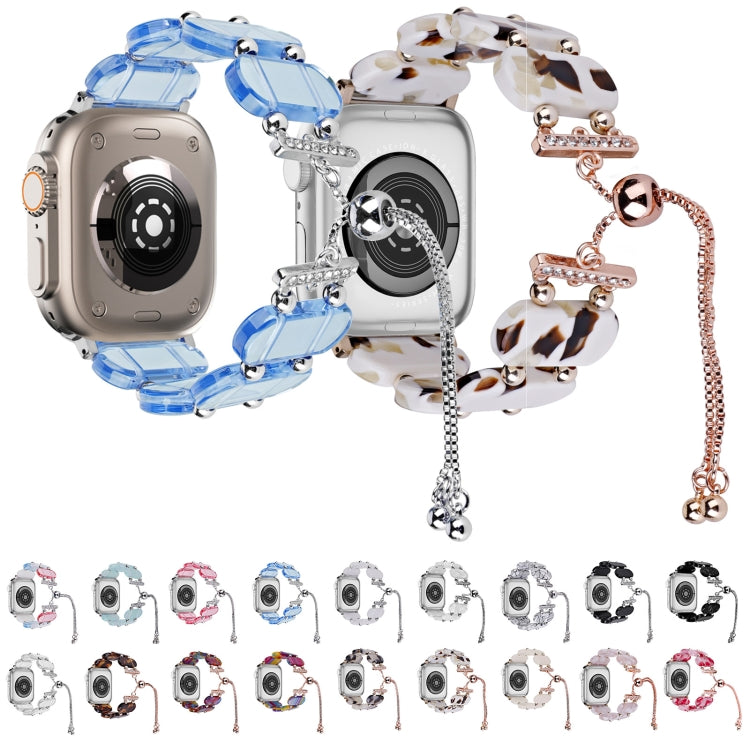 Dây đồng hồ dây xích co giãn bằng nhựa resin, dành cho Apple Watch 42mm, dành cho Apple Watch 38mm