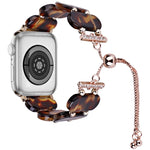 Dây đồng hồ dây xích co giãn bằng nhựa resin, dành cho Apple Watch 42mm, dành cho Apple Watch 38mm