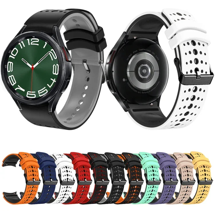Dây đồng hồ silicone hai màu, dành cho Samsung Galaxy Watch 6