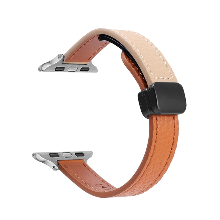 Dây đồng hồ da thật mảnh khóa nam châm, Dành cho Apple Watch 38mm