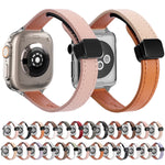 Dây đồng hồ da thật mảnh khóa nam châm, Dành cho Apple Watch 38mm