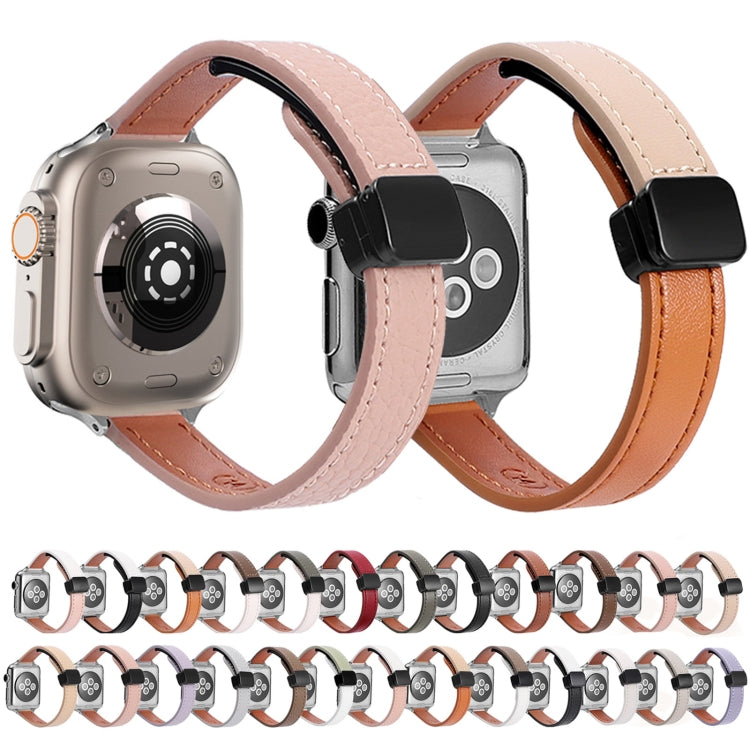 Dây đồng hồ da thật mảnh khóa nam châm, Dành cho Apple Watch 38mm