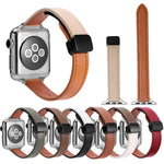 Dây đồng hồ da thật mảnh khóa nam châm, Dành cho Apple Watch 38mm