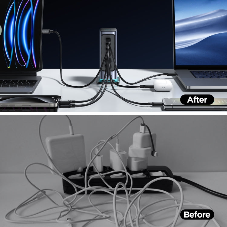 Sạc đa cổng JOYROOM JR-TCM02 6 trong 1 65W GaN 4 USB-C & 2 USB-A, phích cắm EU, phích cắm UK