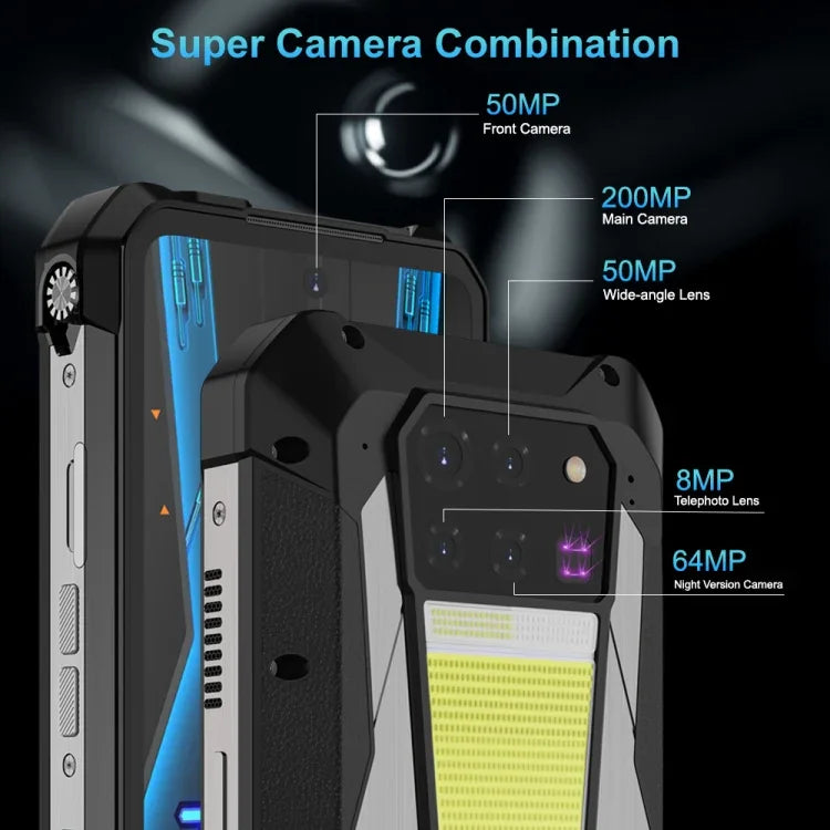 Unihertz Tank 3 Pro 5G / 8849, Máy chiếu, Camera 200MP, Tầm nhìn ban đêm, Pin 23800mAh, Màn hình 6.79 inch Android 13 Dimensity 8200 Octa Core, Mạng: 5G, 16GB+512GB