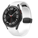 Dây đồng hồ silicone da khóa đen từ tính, dành cho Samsung Galaxy Watch 6