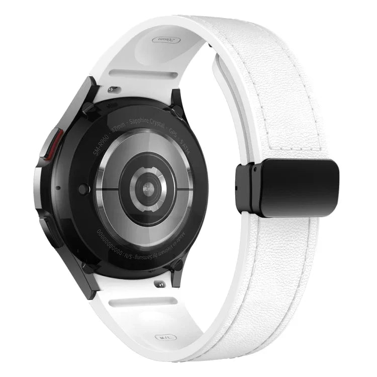 Dây đồng hồ silicone da khóa đen từ tính, dành cho Samsung Galaxy Watch 6