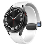 Dây đồng hồ silicone da khóa đen từ tính, dành cho Samsung Galaxy Watch 6