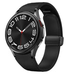 Dây đồng hồ silicone da khóa đen từ tính, dành cho Samsung Galaxy Watch 6
