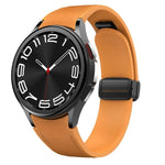 Dây đồng hồ silicone da khóa đen từ tính, dành cho Samsung Galaxy Watch 6