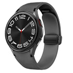 Dây đồng hồ silicone da khóa đen từ tính, dành cho Samsung Galaxy Watch 6