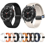 Dây đồng hồ silicone da khóa đen từ tính, dành cho Samsung Galaxy Watch 6