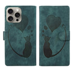 Bao da điện thoại bằng da dập nổi hình bút, trái tim và mèo, dành cho iPhone 17 Pro Max, dành cho iPhone 17 Pro, dành cho iPhone 17, dành cho iPhone Air, dành cho iPhone 15 Pro Max, dành cho iPhone 15 Pro, dành cho iPhone 15 Plus, dành cho iPhone 15