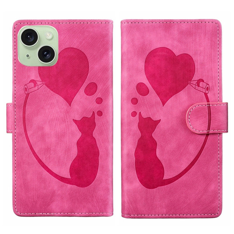 Bao da điện thoại bằng da dập nổi hình bút, trái tim và mèo, dành cho iPhone 17 Pro Max, dành cho iPhone 17 Pro, dành cho iPhone 17, dành cho iPhone Air, dành cho iPhone 15 Pro Max, dành cho iPhone 15 Pro, dành cho iPhone 15 Plus, dành cho iPhone 15