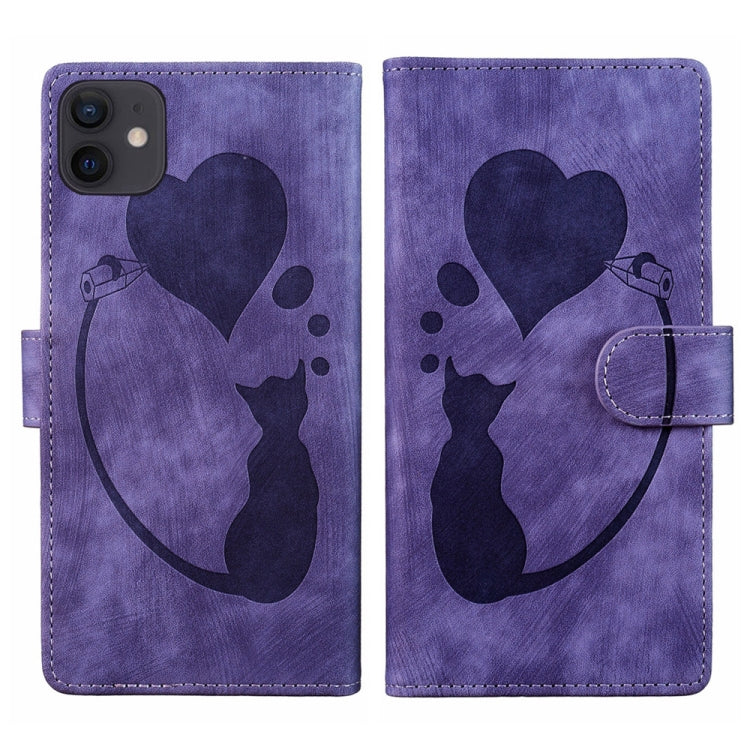 Ốp điện thoại da dập nổi hình bút trái tim mèo, Dành cho iPhone 13 mini, Dành cho iPhone 12, Dành cho iPhone 12 Pro Max, Dành cho iPhone 12 Pro, Dành cho iPhone 12 mini, Dành cho iPhone 11 Pro Max, Dành cho iPhone 11, Dành cho iPhone 11 Pro