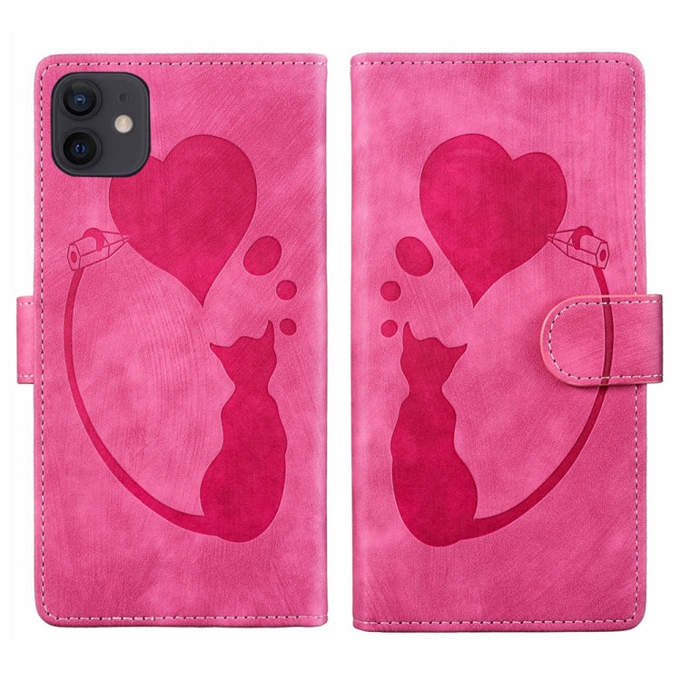 Ốp điện thoại da dập nổi hình bút trái tim mèo, Dành cho iPhone 13 mini, Dành cho iPhone 12, Dành cho iPhone 12 Pro Max, Dành cho iPhone 12 Pro, Dành cho iPhone 12 mini, Dành cho iPhone 11 Pro Max, Dành cho iPhone 11, Dành cho iPhone 11 Pro