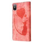 Bao da điện thoại in nổi hình trái tim mèo Pen Heart, dành cho iPhone X / XS, dành cho iPhone XR, dành cho iPhone XS Max, dành cho iPhone 7 Plus / 8 Plus