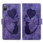 Bao da điện thoại in nổi hình trái tim mèo Pen Heart, dành cho iPhone X / XS, dành cho iPhone XR, dành cho iPhone XS Max, dành cho iPhone 7 Plus / 8 Plus