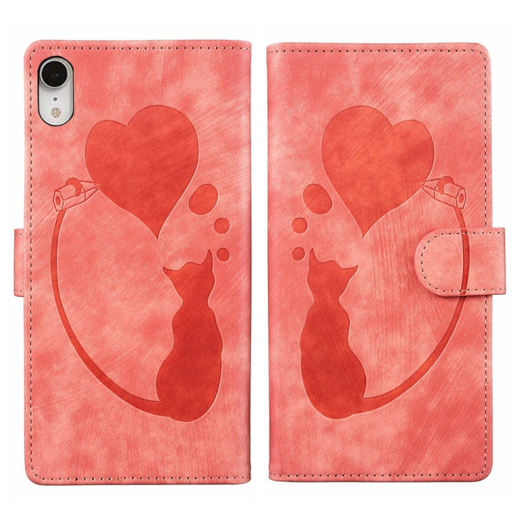 Bao da điện thoại in nổi hình trái tim mèo Pen Heart, dành cho iPhone X / XS, dành cho iPhone XR, dành cho iPhone XS Max, dành cho iPhone 7 Plus / 8 Plus
