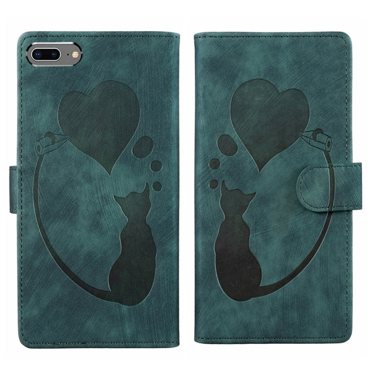 Bao da điện thoại in nổi hình trái tim mèo Pen Heart, dành cho iPhone X / XS, dành cho iPhone XR, dành cho iPhone XS Max, dành cho iPhone 7 Plus / 8 Plus