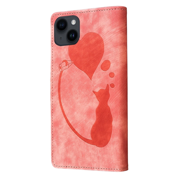 Ốp điện thoại da dập nổi hình bút trái tim mèo, Dành cho iPhone 13 mini, Dành cho iPhone 12, Dành cho iPhone 12 Pro Max, Dành cho iPhone 12 Pro, Dành cho iPhone 12 mini, Dành cho iPhone 11 Pro Max, Dành cho iPhone 11, Dành cho iPhone 11 Pro