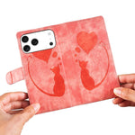 Bao da điện thoại bằng da dập nổi hình bút, trái tim và mèo, dành cho iPhone 17 Pro Max, dành cho iPhone 17 Pro, dành cho iPhone 17, dành cho iPhone Air, dành cho iPhone 15 Pro Max, dành cho iPhone 15 Pro, dành cho iPhone 15 Plus, dành cho iPhone 15