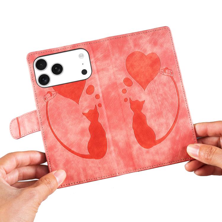 Bao da điện thoại bằng da dập nổi hình bút, trái tim và mèo, dành cho iPhone 17 Pro Max, dành cho iPhone 17 Pro, dành cho iPhone 17, dành cho iPhone Air, dành cho iPhone 15 Pro Max, dành cho iPhone 15 Pro, dành cho iPhone 15 Plus, dành cho iPhone 15
