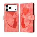 Bao da điện thoại bằng da dập nổi hình bút, trái tim và mèo, dành cho iPhone 17 Pro Max, dành cho iPhone 17 Pro, dành cho iPhone 17, dành cho iPhone Air, dành cho iPhone 15 Pro Max, dành cho iPhone 15 Pro, dành cho iPhone 15 Plus, dành cho iPhone 15