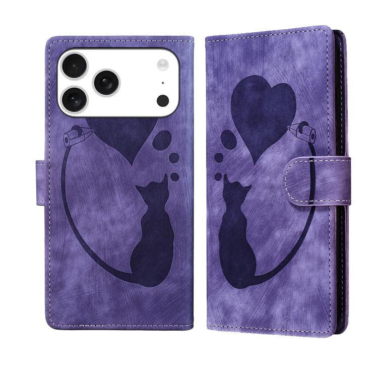 Bao da điện thoại bằng da dập nổi hình bút, trái tim và mèo, dành cho iPhone 17 Pro Max, dành cho iPhone 17 Pro, dành cho iPhone 17, dành cho iPhone Air, dành cho iPhone 15 Pro Max, dành cho iPhone 15 Pro, dành cho iPhone 15 Plus, dành cho iPhone 15