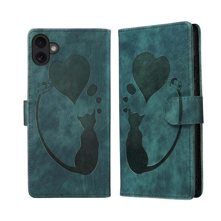 Bao da điện thoại bằng da dập nổi hình bút, trái tim và mèo, dành cho iPhone 17 Pro Max, dành cho iPhone 17 Pro, dành cho iPhone 17, dành cho iPhone Air, dành cho iPhone 15 Pro Max, dành cho iPhone 15 Pro, dành cho iPhone 15 Plus, dành cho iPhone 15
