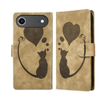 Bao da điện thoại bằng da dập nổi hình bút, trái tim và mèo, dành cho iPhone 17 Pro Max, dành cho iPhone 17 Pro, dành cho iPhone 17, dành cho iPhone Air, dành cho iPhone 15 Pro Max, dành cho iPhone 15 Pro, dành cho iPhone 15 Plus, dành cho iPhone 15