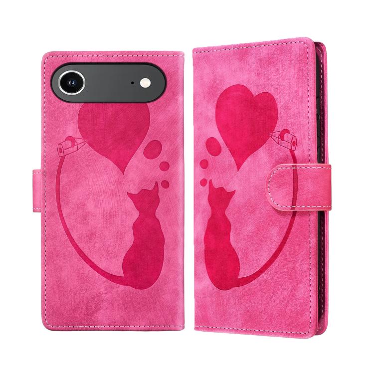 Bao da điện thoại bằng da dập nổi hình bút, trái tim và mèo, dành cho iPhone 17 Pro Max, dành cho iPhone 17 Pro, dành cho iPhone 17, dành cho iPhone Air, dành cho iPhone 15 Pro Max, dành cho iPhone 15 Pro, dành cho iPhone 15 Plus, dành cho iPhone 15