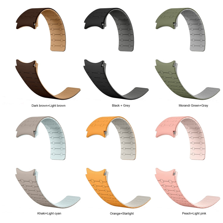 Dây đồng hồ silicone nam châm vòng hai màu, dành cho Samsung Galaxy Watch 6 / 5 / 4