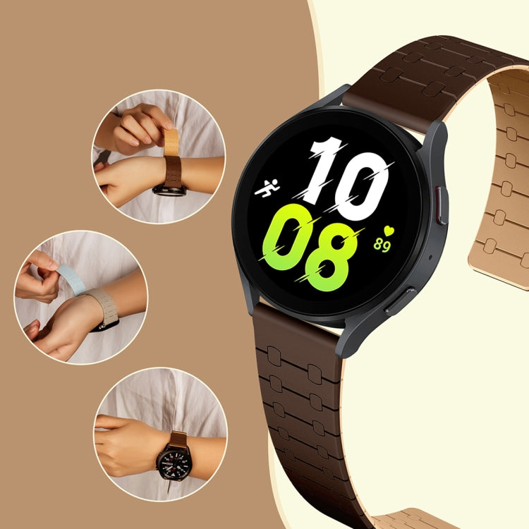 Dây đồng hồ silicone nam châm vòng hai màu, dành cho Samsung Galaxy Watch 6 / 5 / 4
