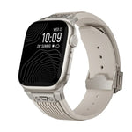 Vertical Texture Titanium Buckle Elastic Silicone Watch Band, For Apple Watch SE 44mm, For Apple Watch Series 6 44mm, For Apple Watch Series 5 44mm, For Apple Watch Series 4 44mm, For Apple Watch Series 3 42mm, For Apple Watch Series 2 42mm            ...