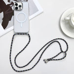 Ốp lưng điện thoại MagSafe PC + TPU từ tính kèm dây đeo, dành cho iPhone 14 Pro Max, iPhone 13 Pro Max, iPhone 13 Pro, iPhone 13