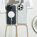 Ốp lưng điện thoại MagSafe PC + TPU từ tính kèm dây đeo, dành cho iPhone 14 Pro Max, iPhone 13 Pro Max, iPhone 13 Pro, iPhone 13