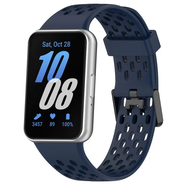 Dây đồng hồ silicone khóa đôi kiểu lỗ, dành cho Samsung Galaxy Fit 3