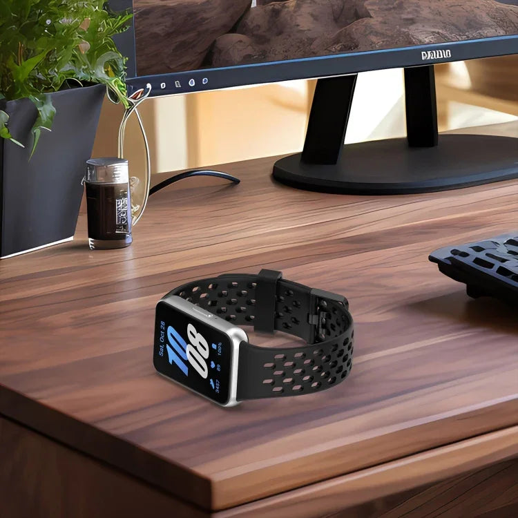 Dây đồng hồ silicone khóa đôi kiểu lỗ, dành cho Samsung Galaxy Fit 3