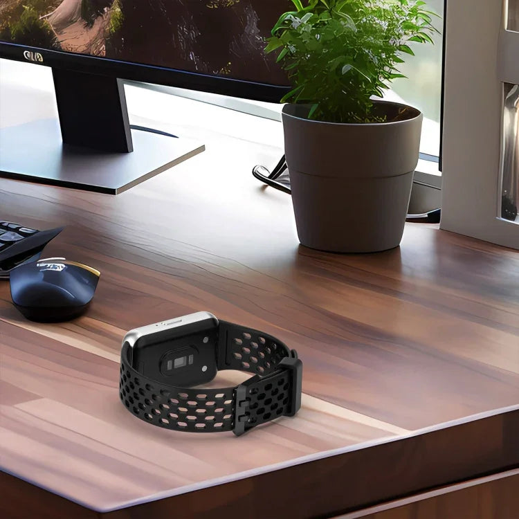 Dây đồng hồ silicone khóa đôi kiểu lỗ, dành cho Samsung Galaxy Fit 3
