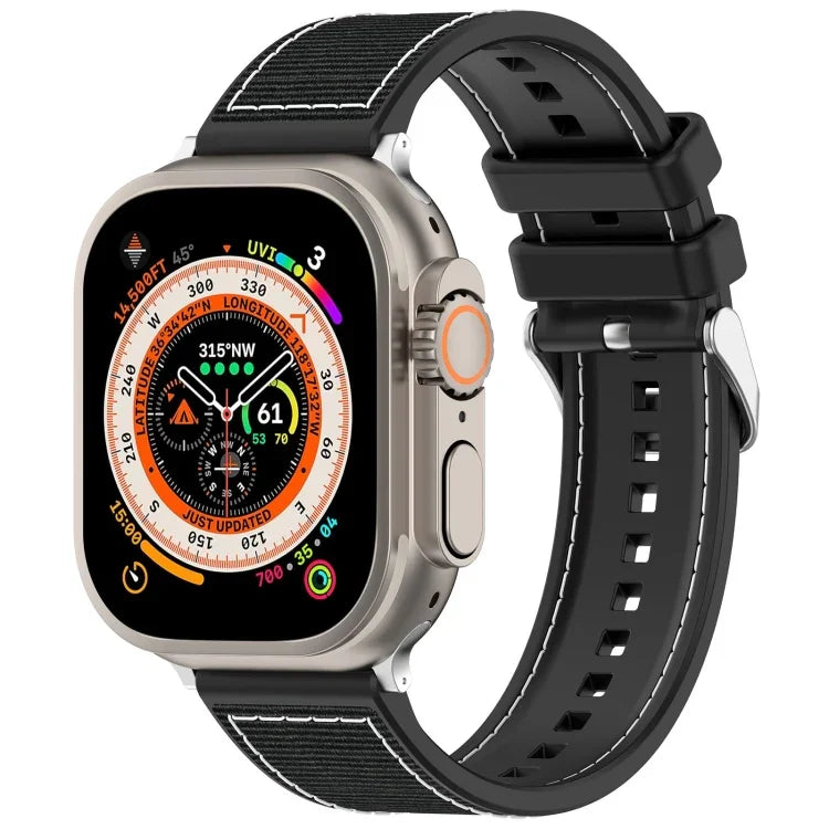 Dây đồng hồ silicone bện nylon lai khóa thường, Dành cho Apple Watch 42mm, Dành cho Apple Watch 38mm
