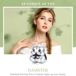 Mặt dây chuyền bạc S925 hạt chuột hamster nhỏ trang sức làm vòng tay dây chuyền