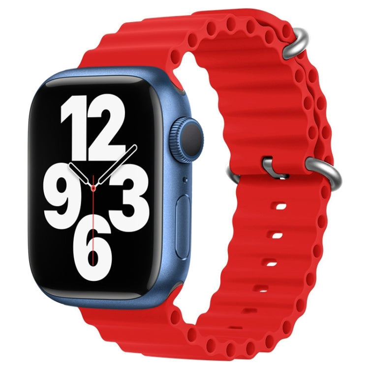 ZGA Ocean Silicone Watch Band, For Apple Watch Series 10 46mm, For Apple Watch Series 10 42mm, For Apple Watch SE 2023 44mm, For Apple Watch Ultra 2 49mm, For Apple Watch Series 9 45mm, For Apple Watch Ultra 49mm, For Apple Watch Series 8 45mm         ...