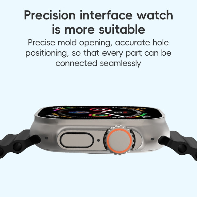 ZGA Ocean Silicone Watch Band, For Apple Watch Series 10 46mm, For Apple Watch Series 10 42mm, For Apple Watch SE 2023 44mm, For Apple Watch Ultra 2 49mm, For Apple Watch Series 9 45mm, For Apple Watch Ultra 49mm, For Apple Watch Series 8 45mm         ...